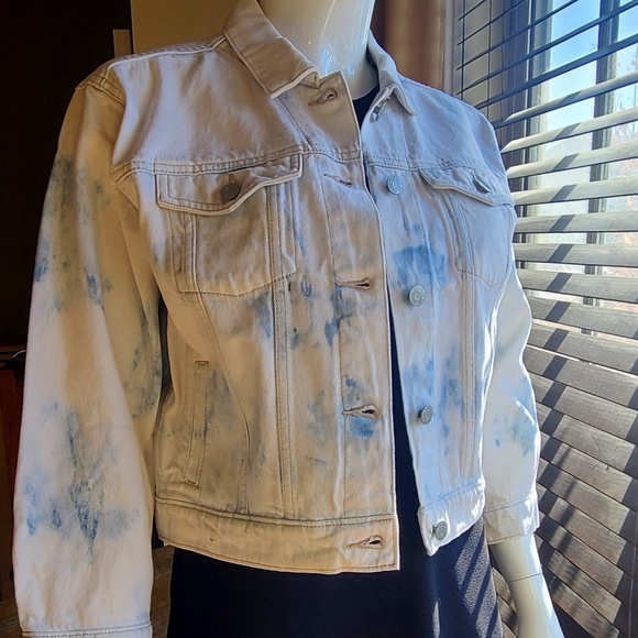 GAP White wash distressed denim jacket - Picture 1 of 1